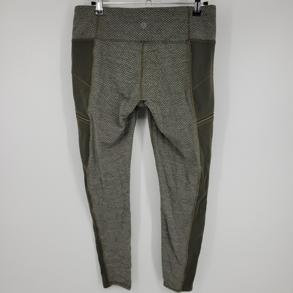 Athleta Womens Dark Green Green Criss Cross Drifter Tights Size M - Picture 3 of 10